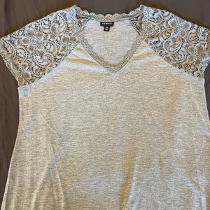 Torrid Grey lace shirt